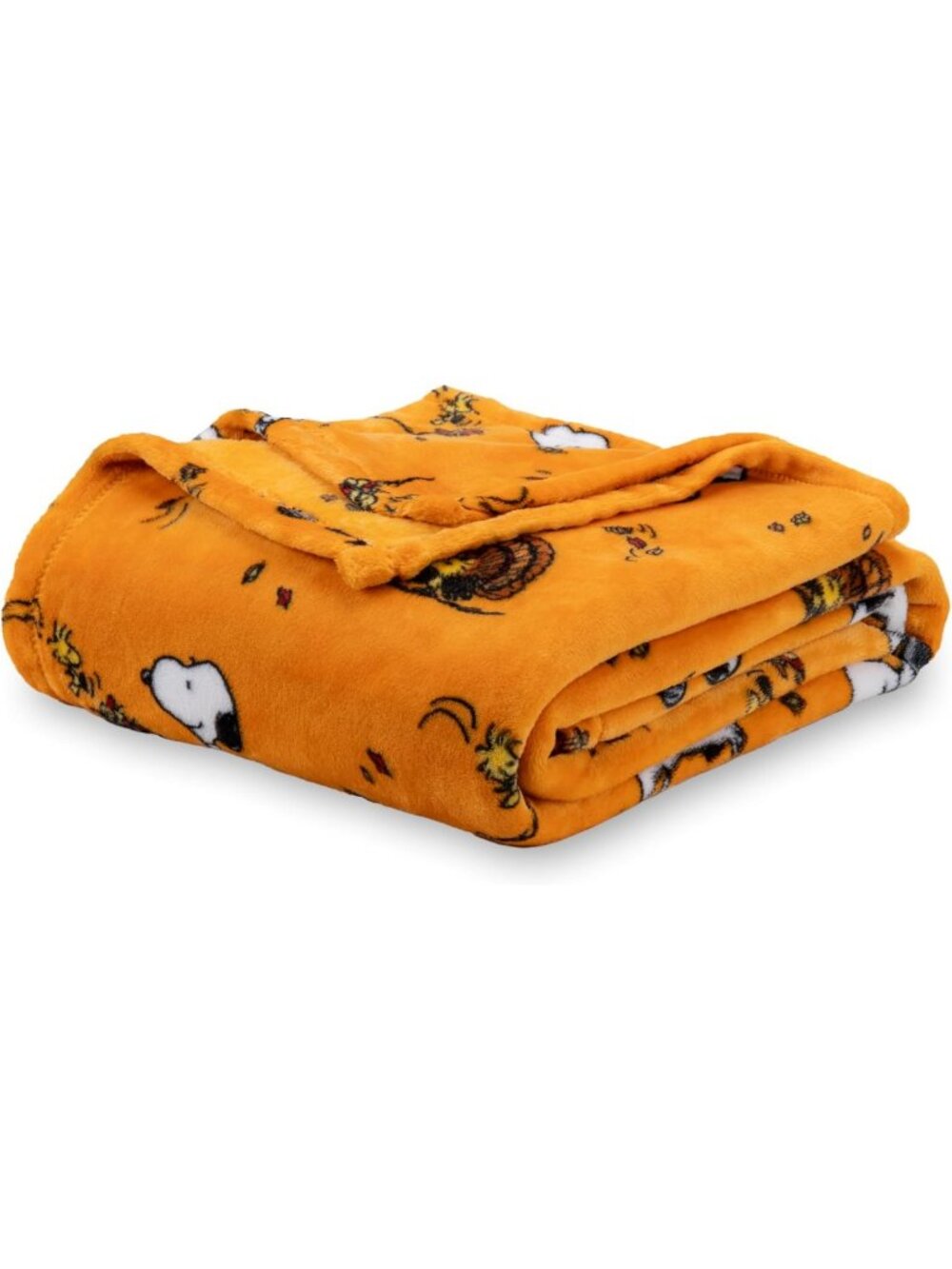 Cozy Snoopy & Woodstock Plush Blanket, Fall Leaves Design, Twin 60x90